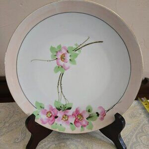 NIPPON HAND PAINTED CHINA PINK 8" PLATE